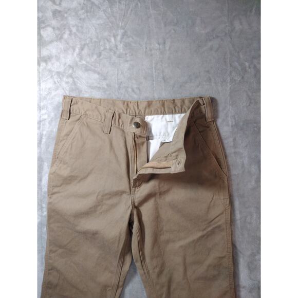Carhartt Canvas Work Pants Mens 34x30 Tan Brown Relaxed Fit Comfort Outdoor Work - Picture 9 of 11